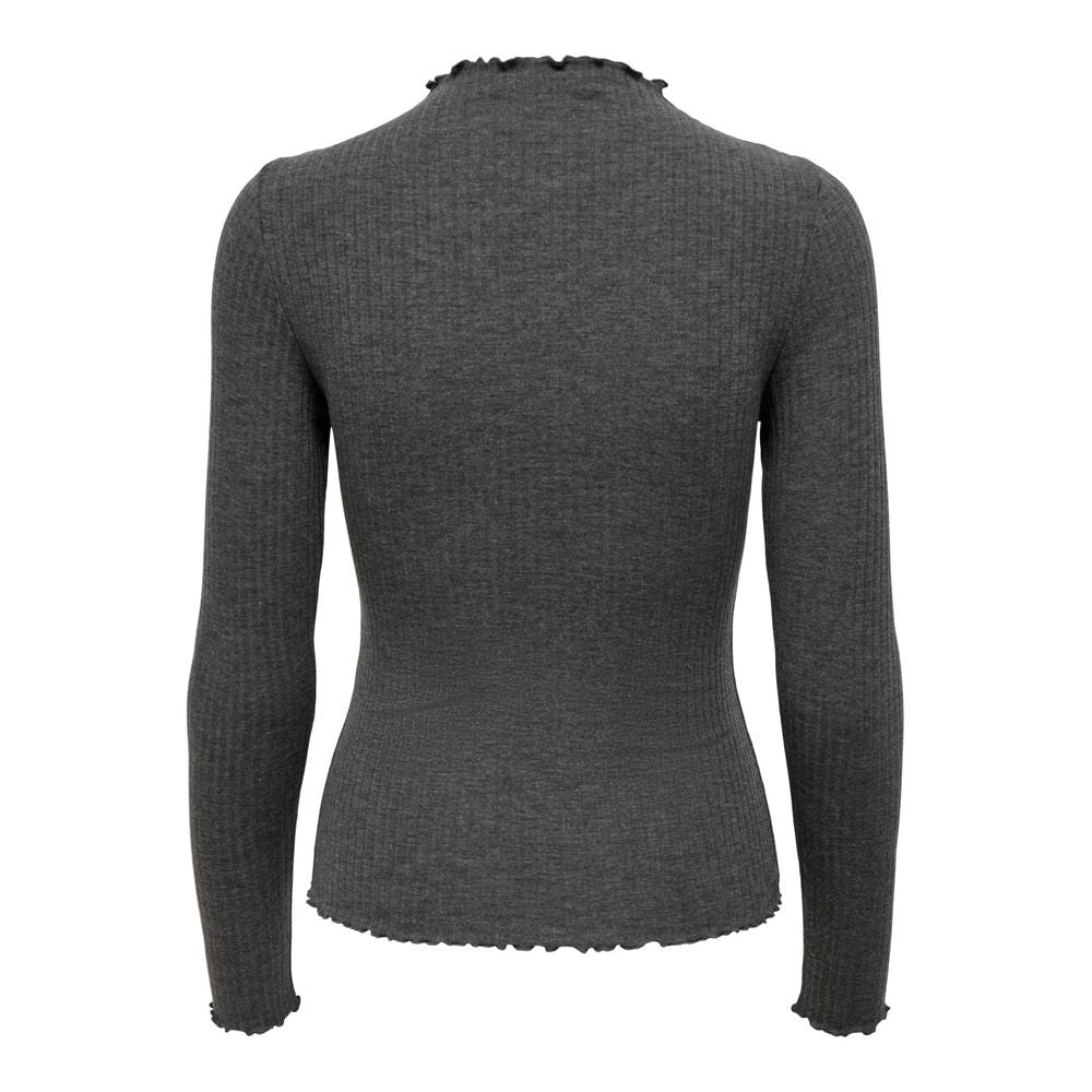 Only – Grauer Rollkragenpullover aus Polyester