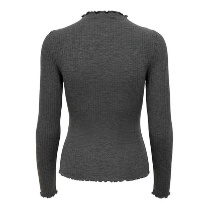 Only – Grauer Rollkragenpullover aus Polyester