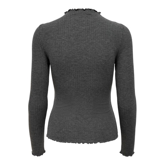 Only – Grauer Rollkragenpullover aus Polyester