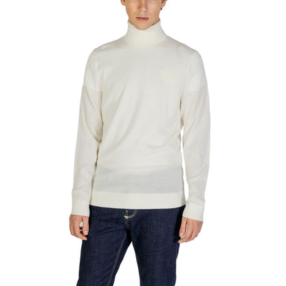Calvin Klein Jeans Rollkragenpullover aus Wolle, Creme
