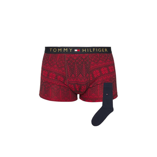 Tommy Hilfiger – Bordeauxfarbene Baumwoll-Boxershorts
