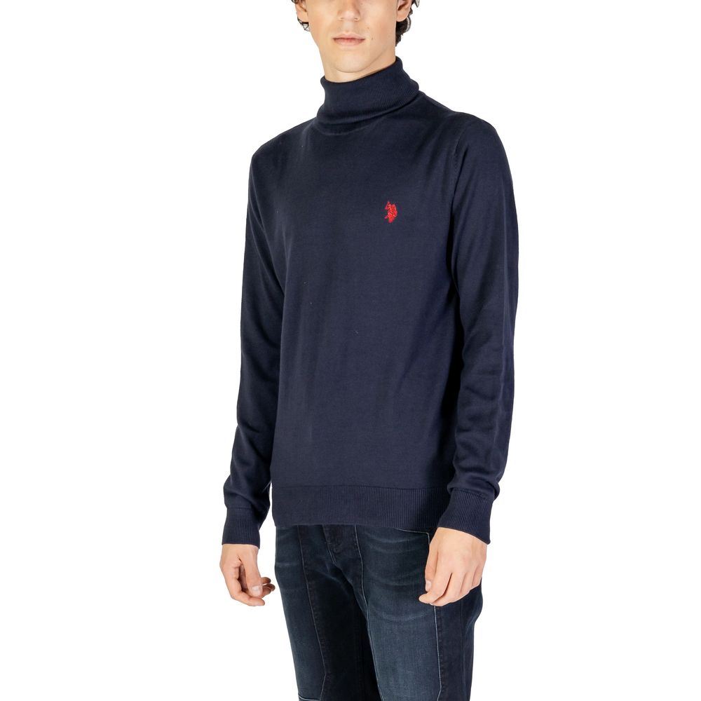 US POLO ASSN. Blauer Rollkragenpullover aus Baumwolle