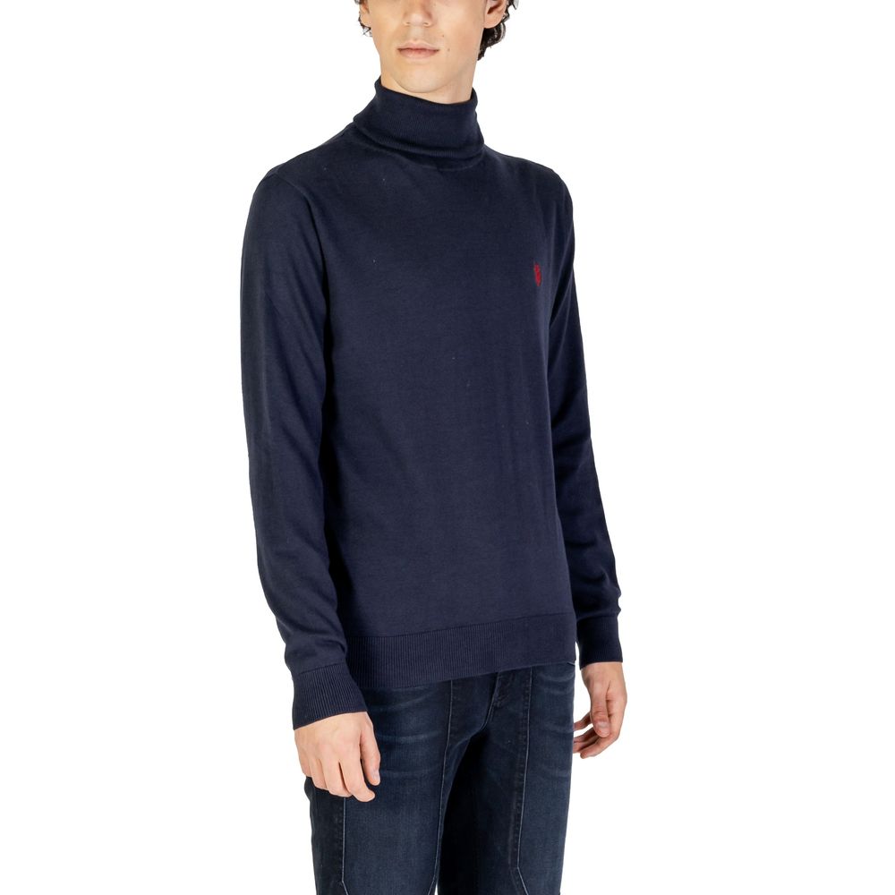 US POLO ASSN. Blauer Rollkragenpullover aus Baumwolle