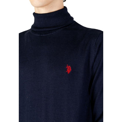 US POLO ASSN. Blauer Rollkragenpullover aus Baumwolle