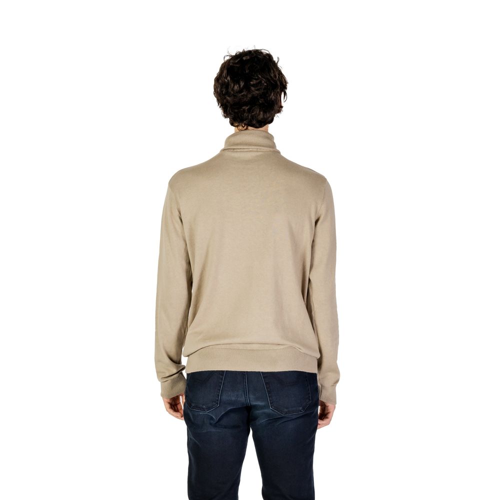 US POLO ASSN. Beigefarbener Rollkragenpullover aus Baumwolle