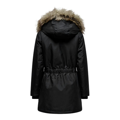 Only Black Polyester Parka