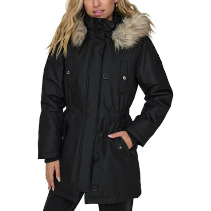 Only Black Polyester Parka