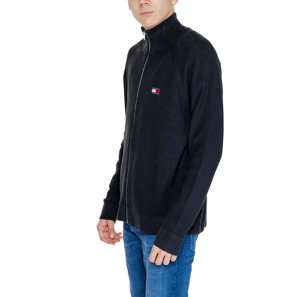 Tommy Hilfiger Jeans – Schwarze Baumwoll-Strickjacke