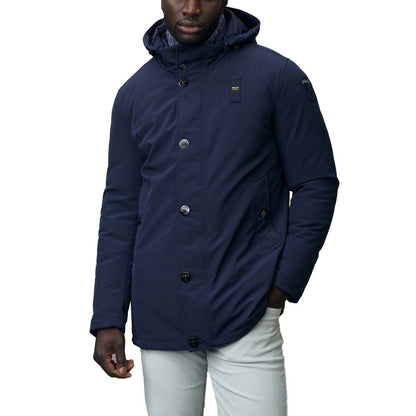 Blauer blauer Polyethylen-Parka