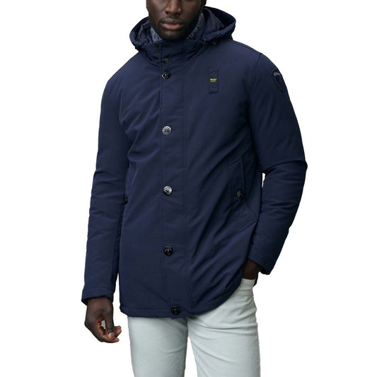 Blauer blauer Polyethylen-Parka