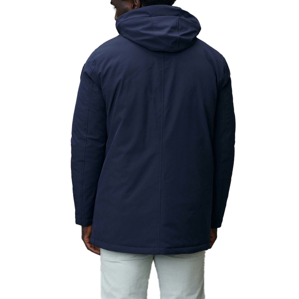 Blauer blauer Polyethylen-Parka