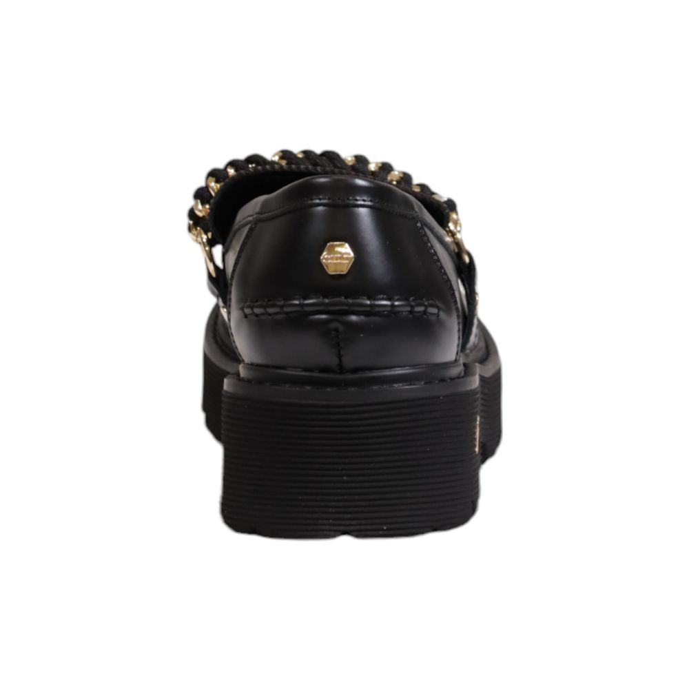 Kultige schwarze Lederplattform