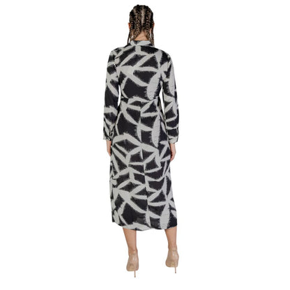 Jacqueline De Yong Schwarzes langes Kleid aus recyceltem Polyester