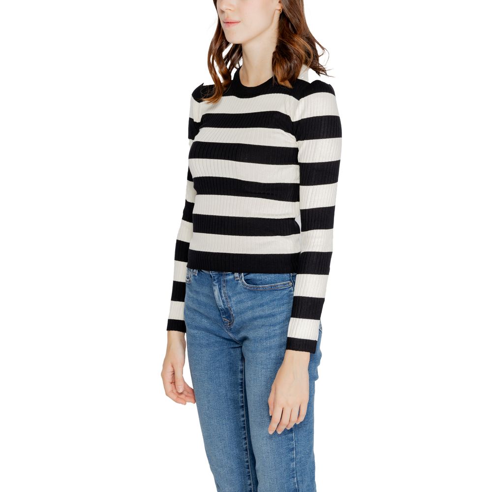 Jacqueline De Yong Schwarzes Viskose-Mustershirt