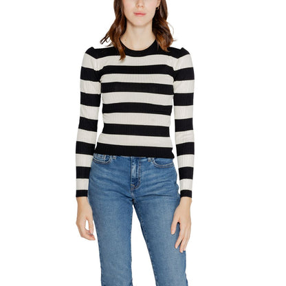 Jacqueline De Yong Schwarzes Viskose-Mustershirt