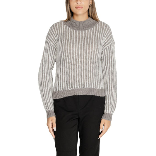 Jacqueline De Yong Gray Polyester Sweatshirt