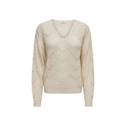 Jacqueline De Yong Cremefarbener Marabu-Pullover
