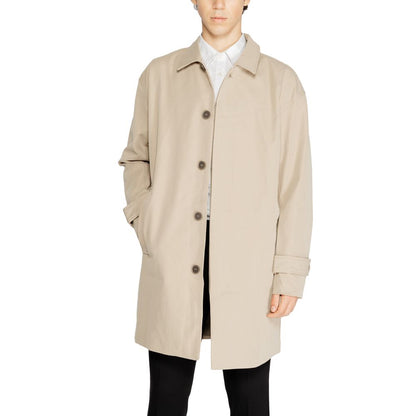 Only &amp; Sons – Trenchcoat aus Polyester in Beige
