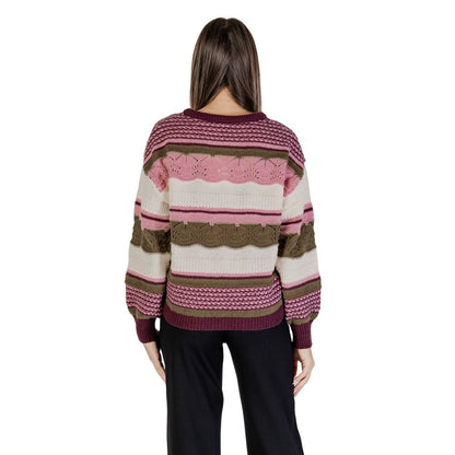ICHI Mehrfarbiger Pullover aus recyceltem Polyester