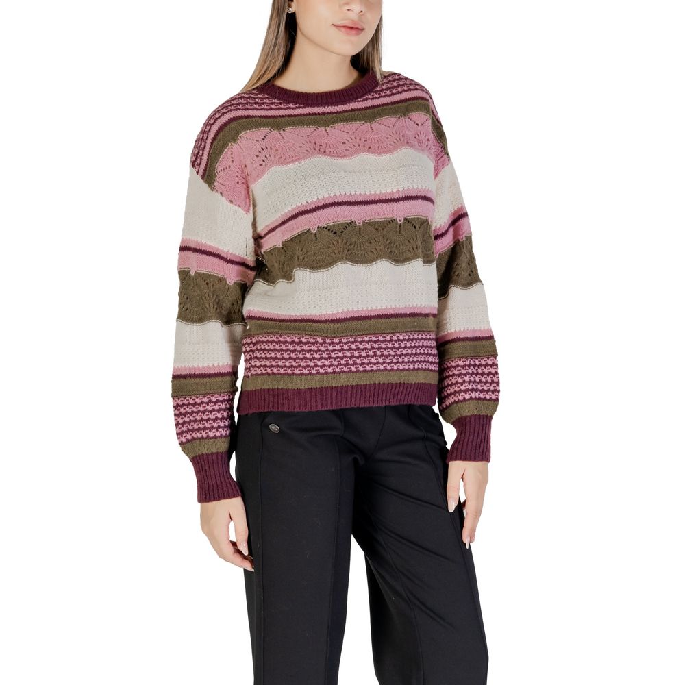 ICHI Mehrfarbiger Pullover aus recyceltem Polyester