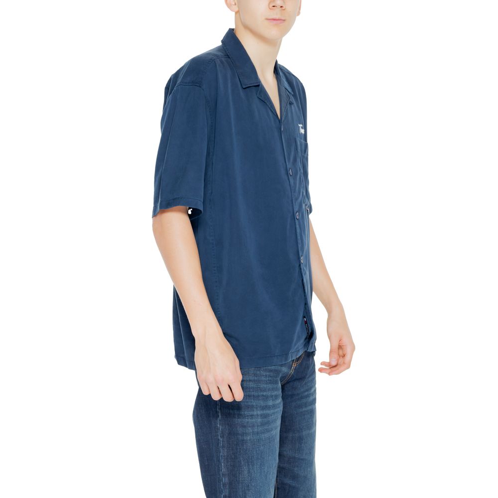 Tommy Hilfiger Jeans – Blaues Lyocell-Kurzarmshirt