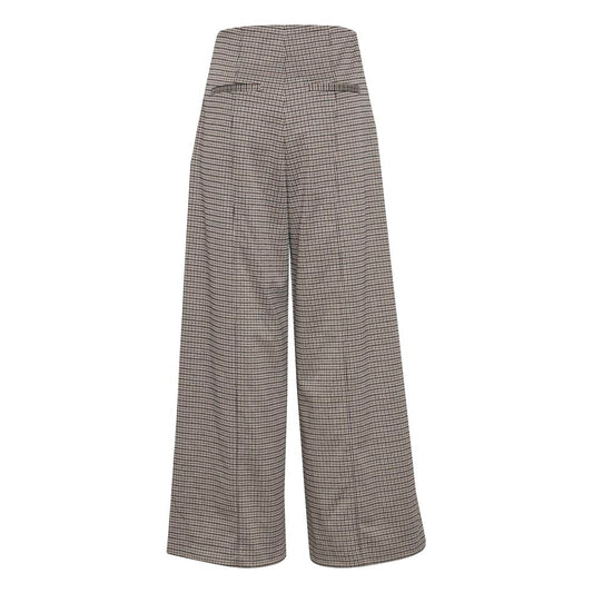 ICHI Beige Polyester Casual Pants