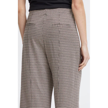 ICHI Beige Polyester Casual Pants