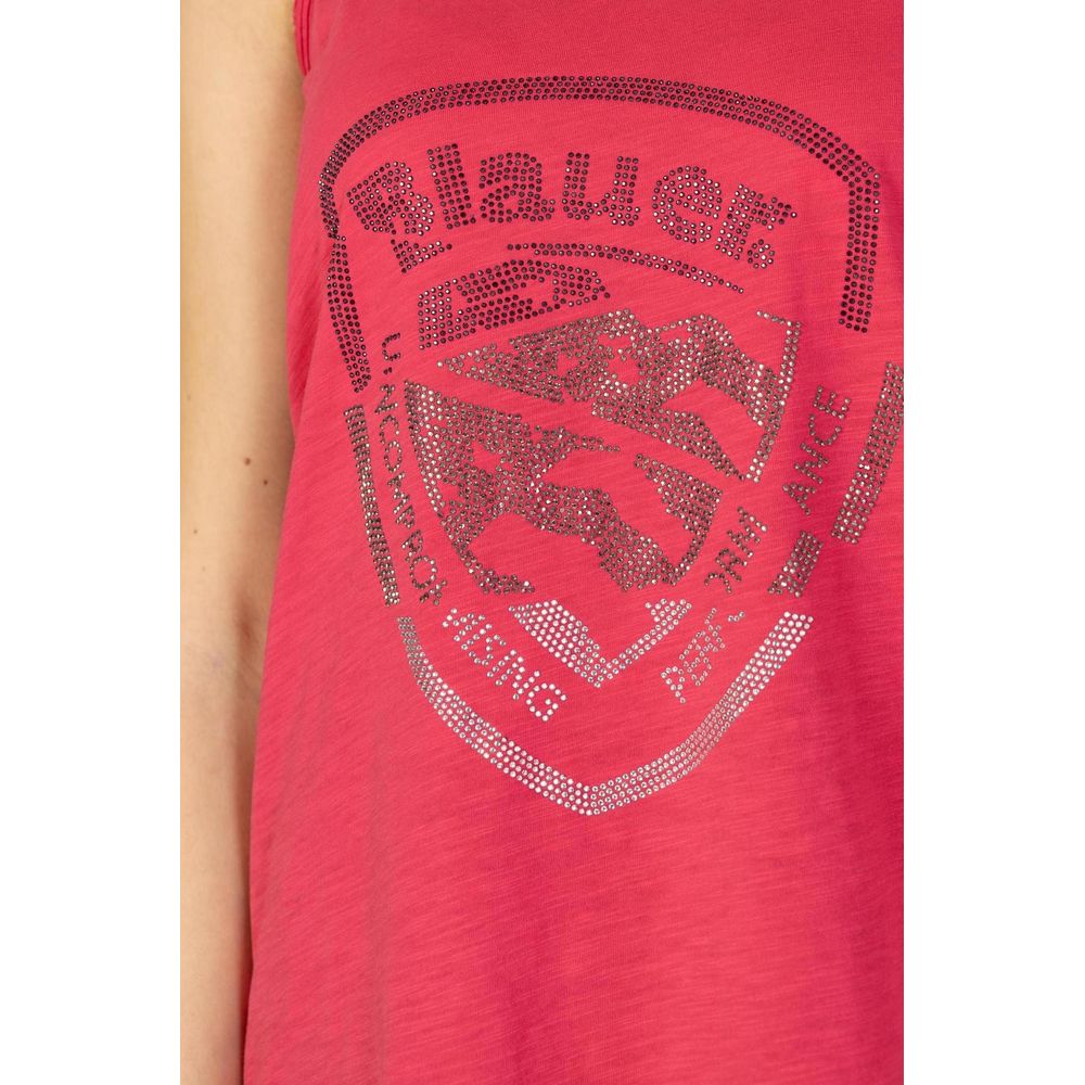 Blauer Rosa Baumwoll-Tanktop