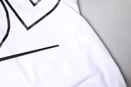 Dolce &amp; Gabbana – Weißes T-Shirt mit Rundhalsausschnitt und Logo-Print