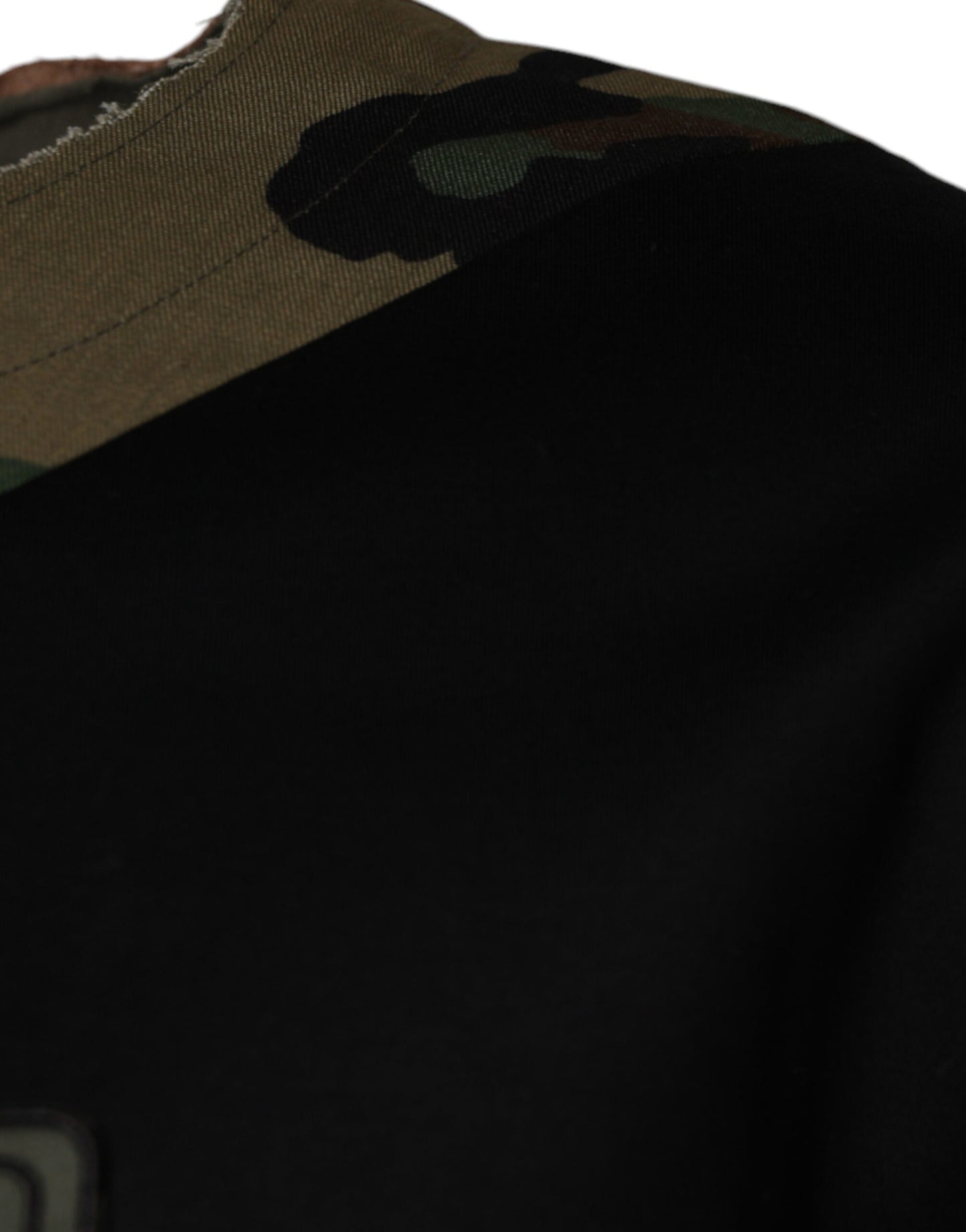 Dolce &amp; Gabbana Mehrfarbiges Camouflage-T-Shirt aus Baumwolle mit Rundhalsausschnitt