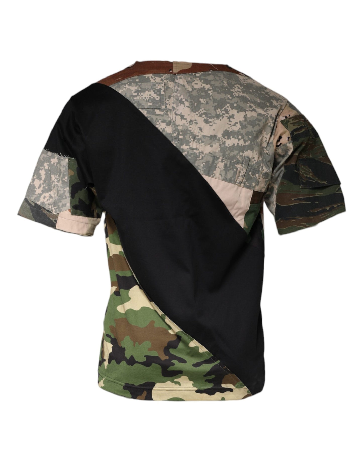 Dolce &amp; Gabbana Mehrfarbiges Camouflage-T-Shirt aus Baumwolle mit Rundhalsausschnitt