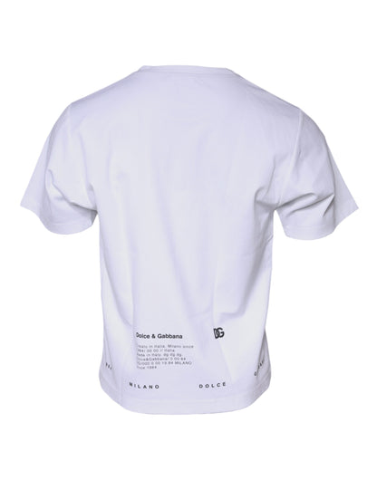 Dolce &amp; Gabbana – Weißes Baumwoll-T-Shirt mit rotem Lippen-Print