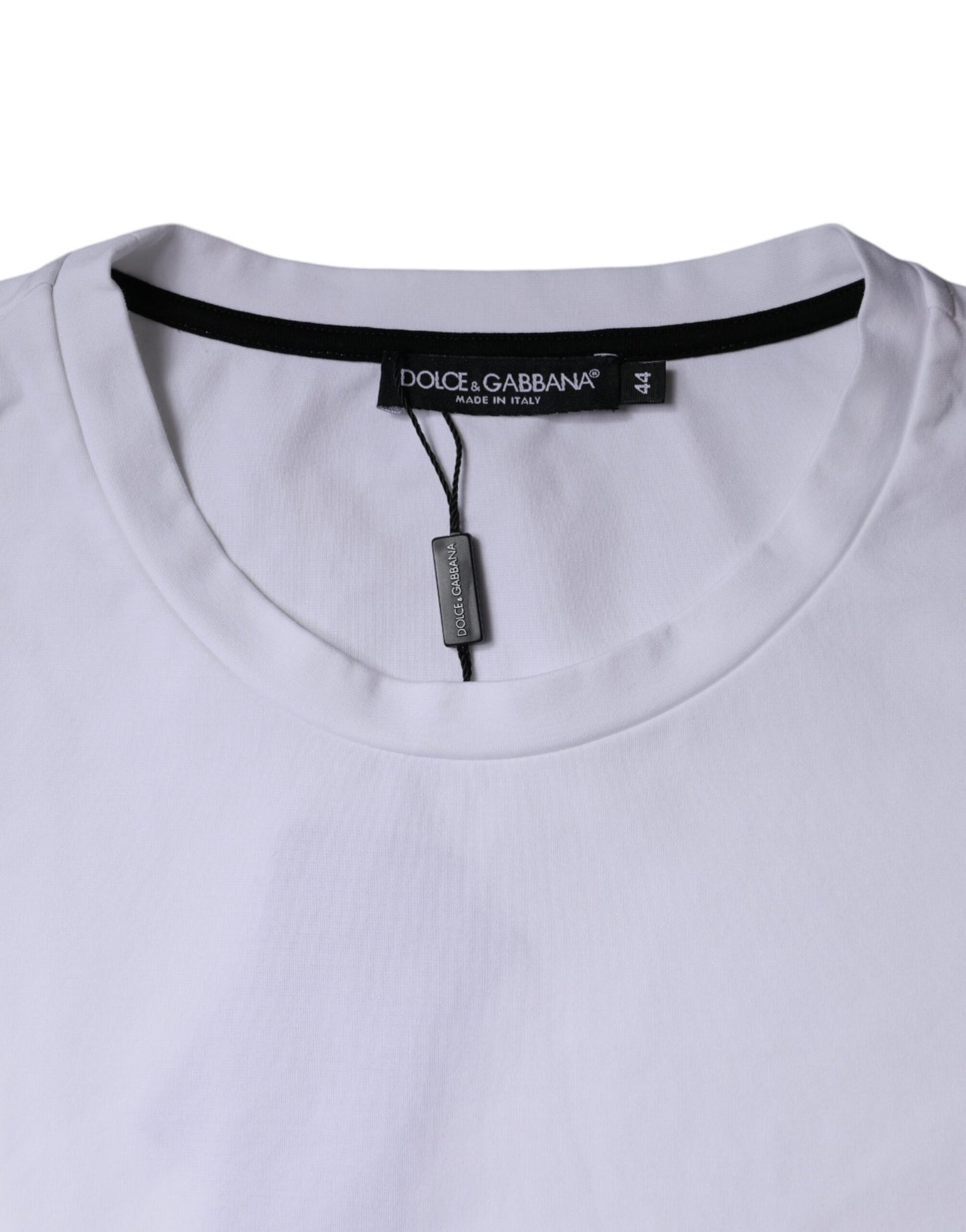 Dolce &amp; Gabbana – Weißes Baumwoll-T-Shirt mit rotem Lippen-Print