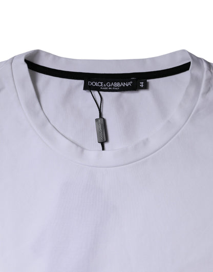 Dolce &amp; Gabbana – Weißes Baumwoll-T-Shirt mit rotem Lippen-Print