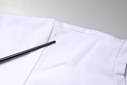 Dolce &amp; Gabbana – Weißes Baumwoll-T-Shirt mit rotem Lippen-Print