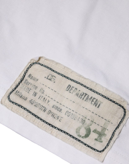 Dolce &amp; Gabbana Weißes T-Shirt aus Baumwolle mit Rundhalsausschnitt „Love &amp; Peace“