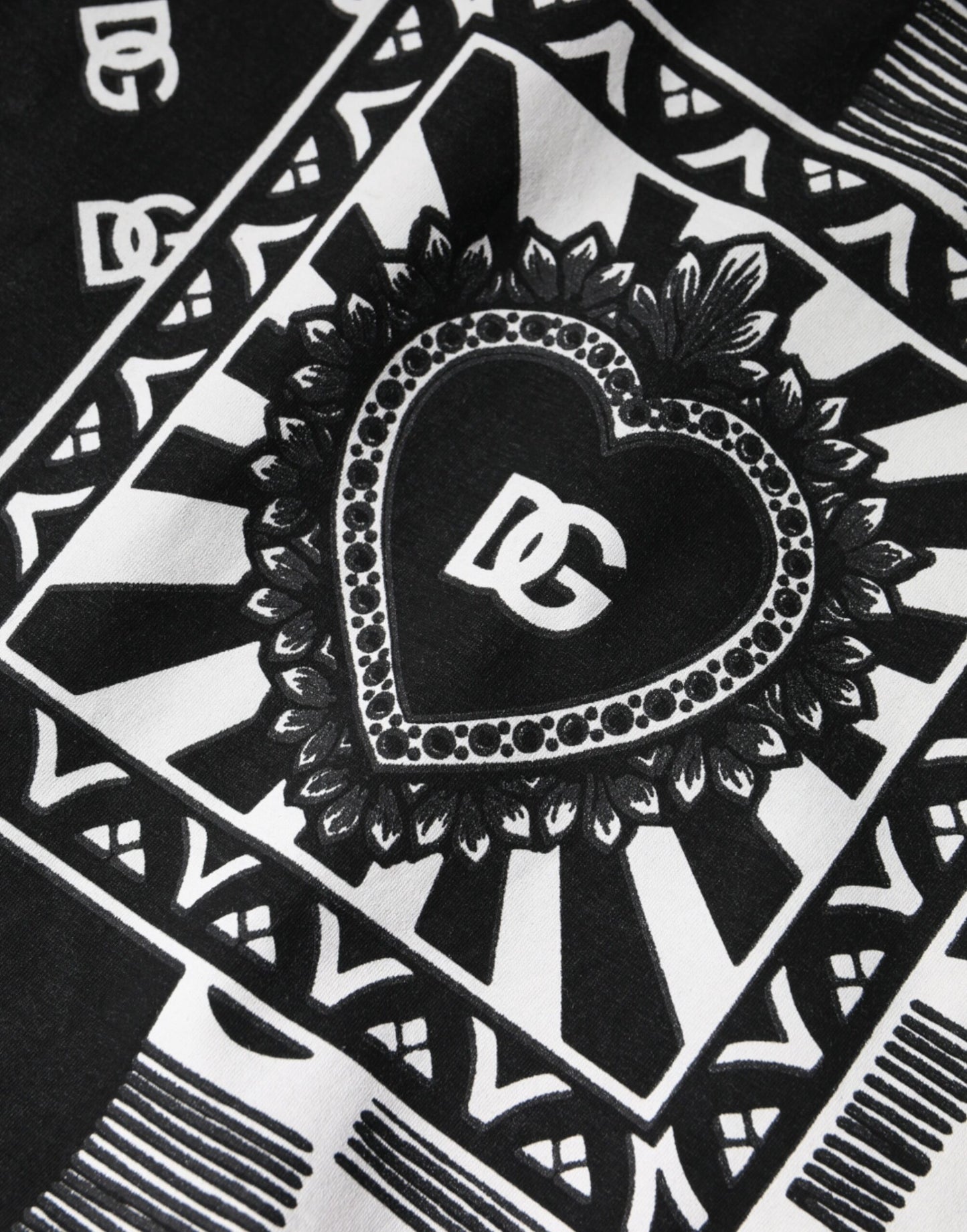 Dolce &amp; Gabbana – Weißes Baumwoll-T-Shirt mit kurzen Ärmeln und Bandana-Print