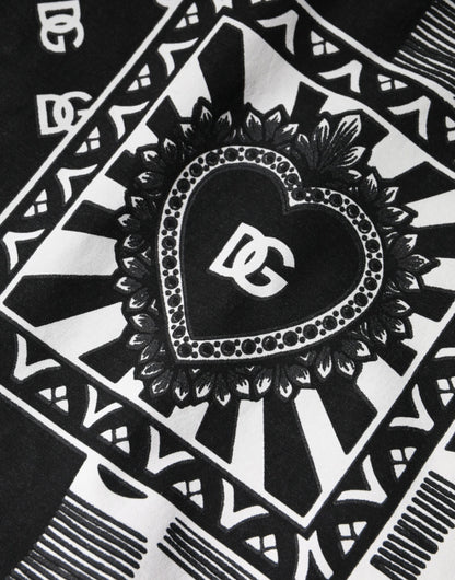 Dolce &amp; Gabbana – Weißes Baumwoll-T-Shirt mit kurzen Ärmeln und Bandana-Print