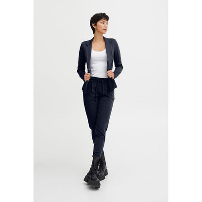 ICHI Blaue Polyesterhose