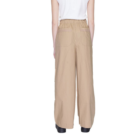 Blauer Beige Baumwollhose