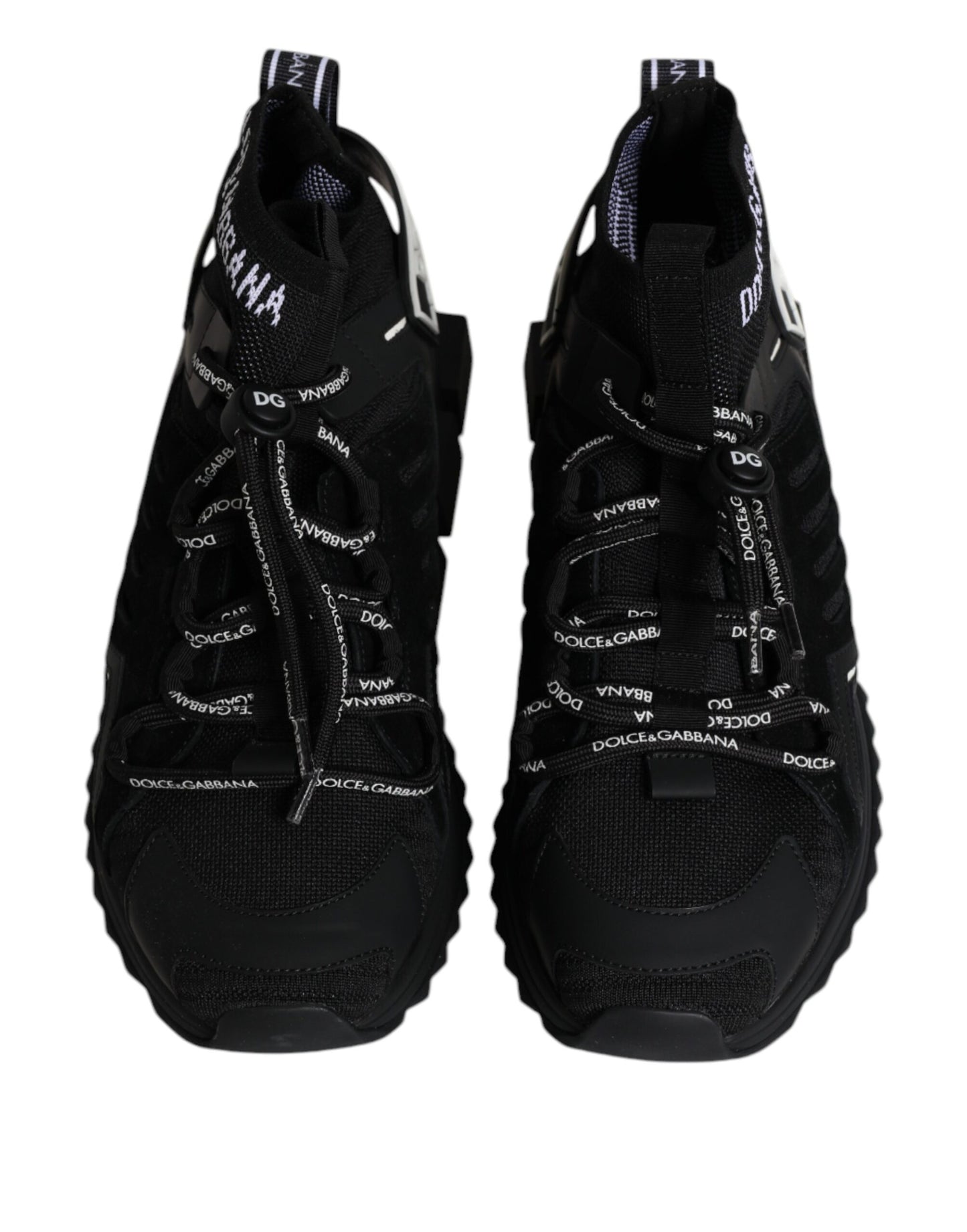 Dolce &amp; Gabbana Schwarz Sorrento Logo Männer Sneakers Socken Schuhe