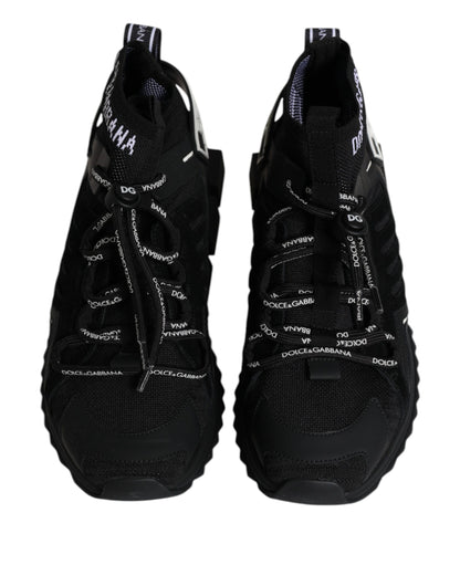 Dolce &amp; Gabbana Schwarz Sorrento Logo Männer Sneakers Socken Schuhe