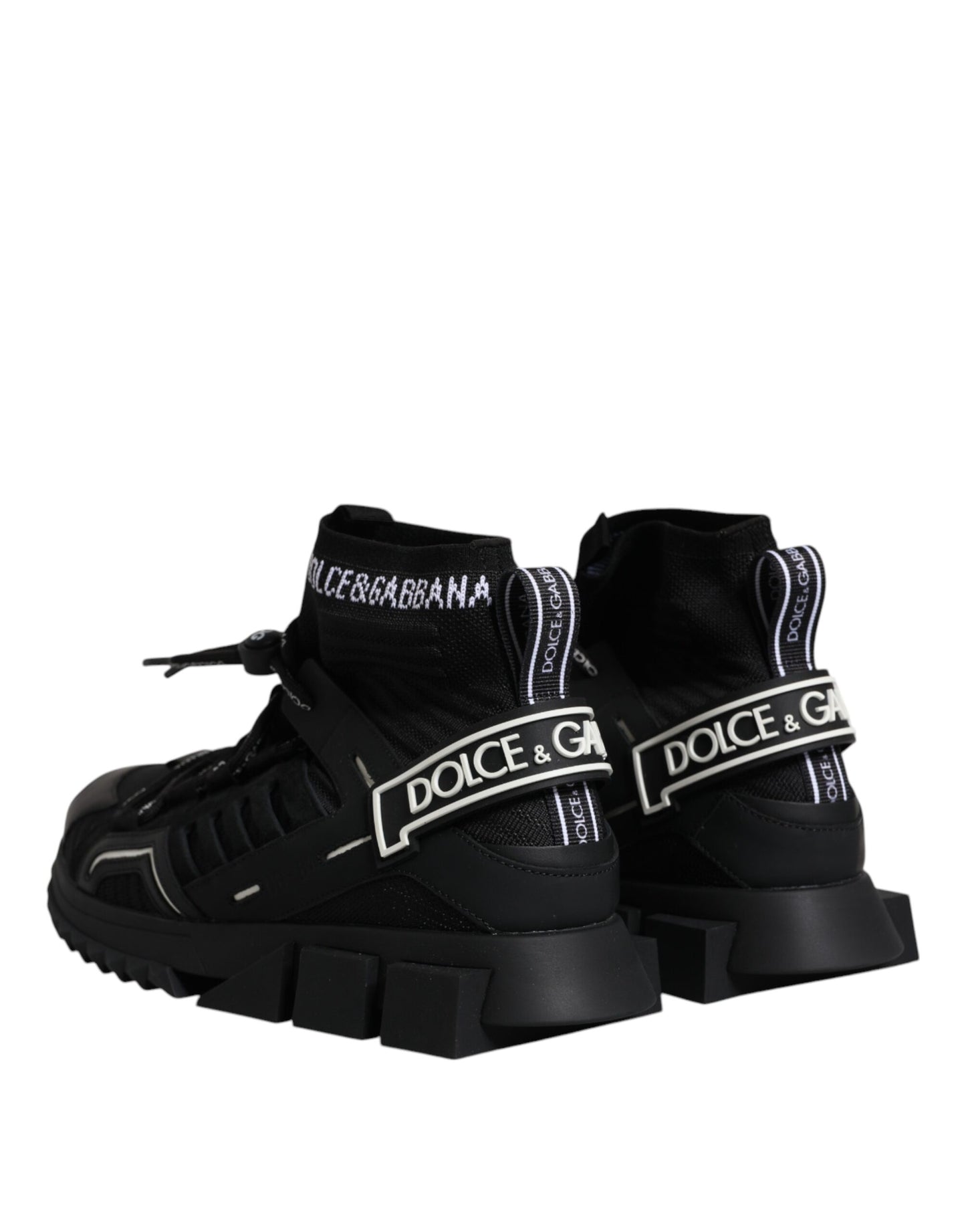 Dolce &amp; Gabbana Schwarz Sorrento Logo Männer Sneakers Socken Schuhe