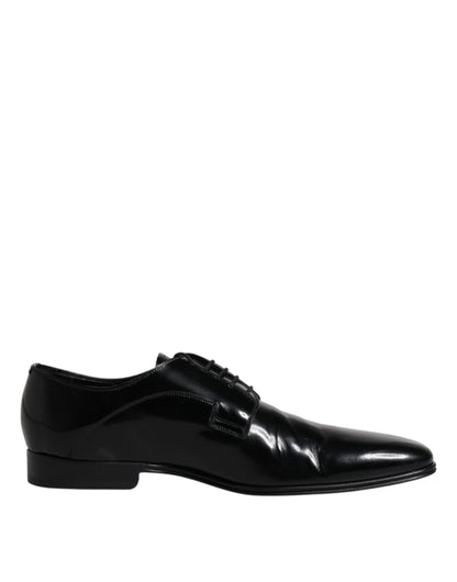 Dolce &amp; Gabbana – Schwarze Derby-Schuhe aus Leder mit Schnürung