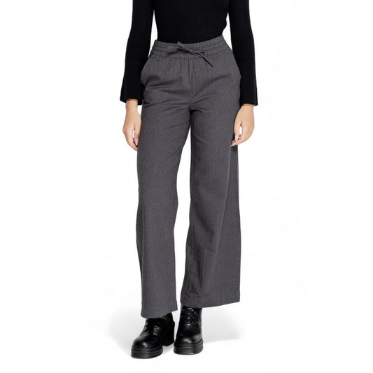 Jacqueline De Yong Gray Cotton Casual Pants