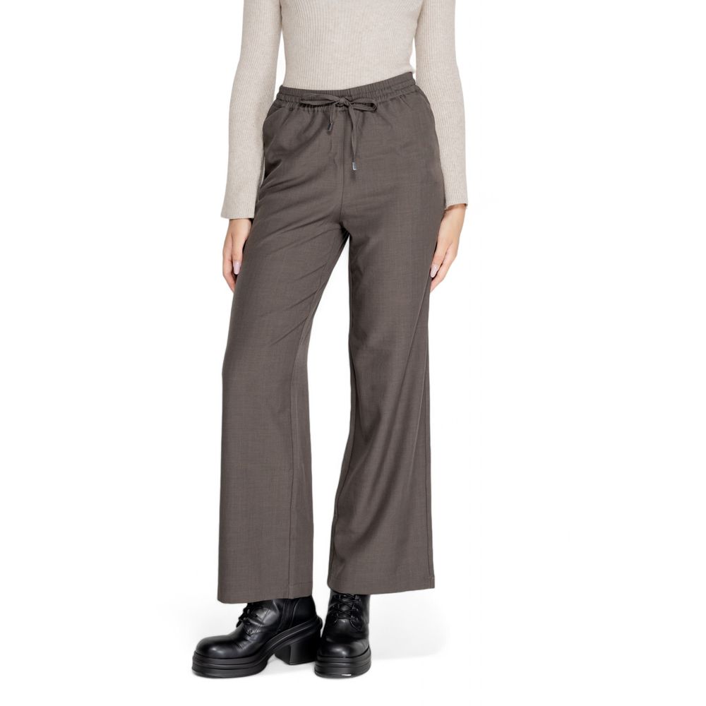 Only Gray Polyester Casual Pants