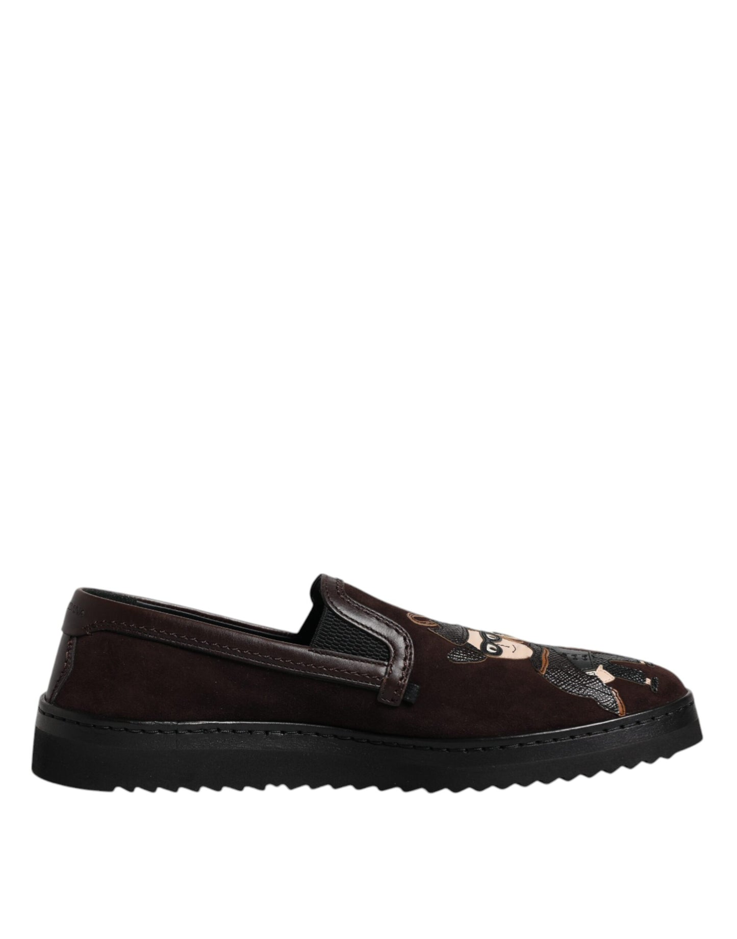 Dolce &amp; Gabbana – DG Family – Flache Slipper aus Wildleder in Braun