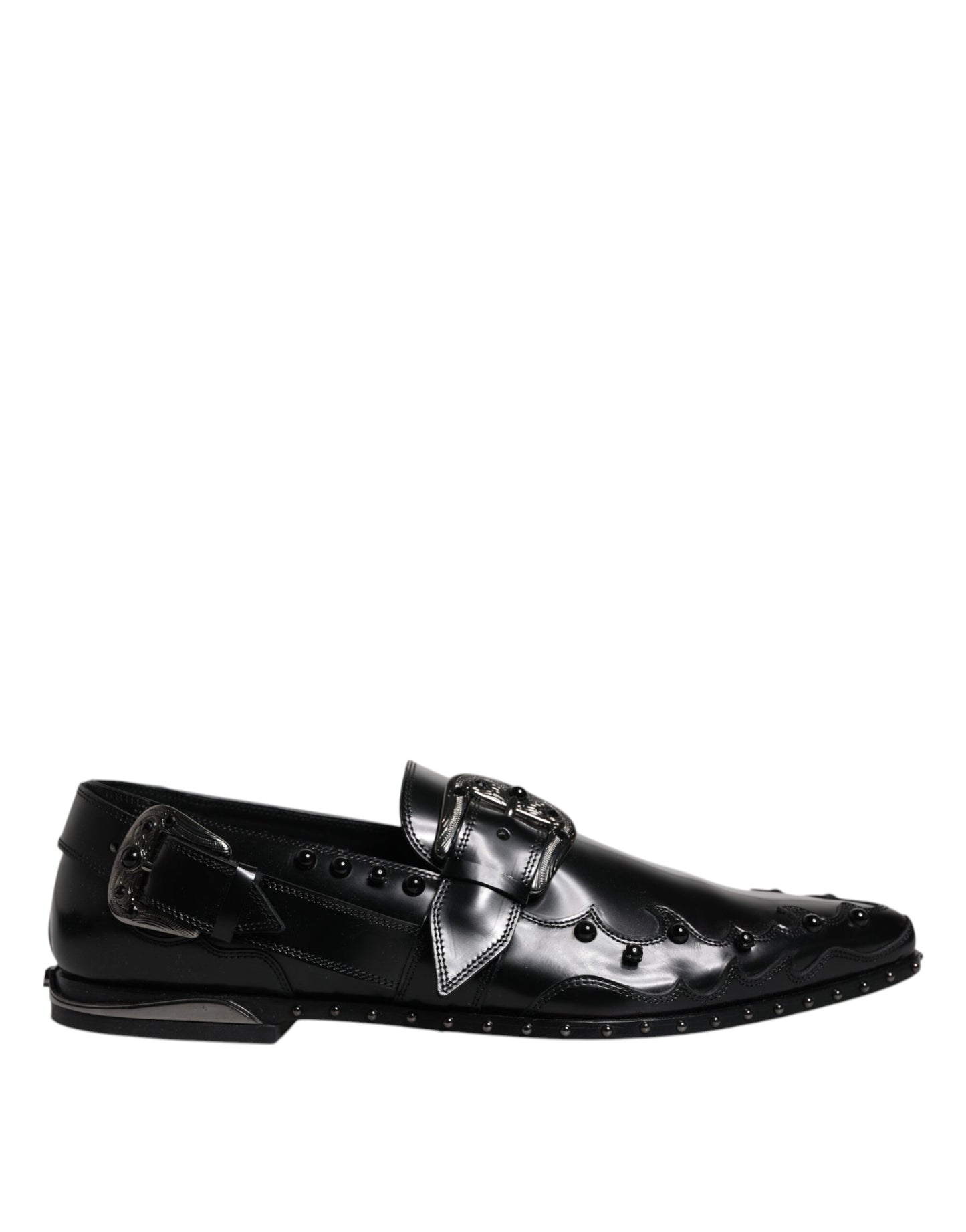 Dolce &amp; Gabbana – Schwarze, verzierte Derby-Monkstrap-Schuhe