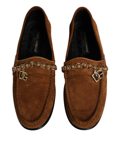 Dolce &amp; Gabbana – Loafer aus braunem Wildleder
