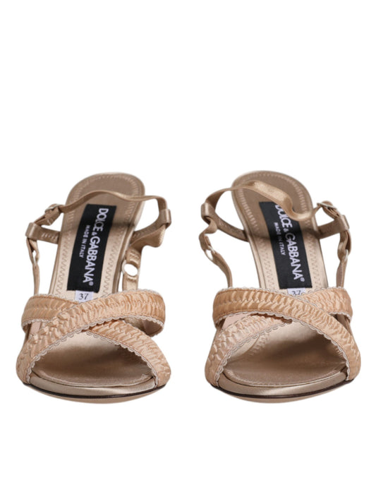 Dolce &amp; Gabbana Beige Keira Slingback Heels Sandalen Schuhe